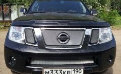 1 539 р. Нижняя сетка на бампер Russtal (хром) Nissan Pathfinder R51 рестайлинг (2009-2014)  с доставкой в г. Санкт‑Петербург. Увеличить фотографию 4