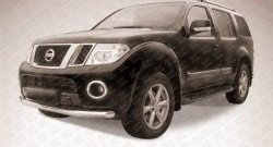 11 699 р. Защита переднего бампера Slitkoff (Ø76) Nissan Pathfinder R51 рестайлинг (2009-2014) (Нержавейка, Полированная)  с доставкой в г. Санкт‑Петербург. Увеличить фотографию 1