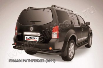 8 699 р. Уголки d76+d42 двойные  Nissan Pathfinder  R51 (2009-2014) рестайлинг (Цвет: серебристый)  с доставкой в г. Санкт‑Петербург. Увеличить фотографию 1