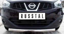 14 449 р. Одинарная защита переднего бампера диаметром 63 мм Russtal Nissan Qashqai +2 1 J10 рестайлинг (2010-2014)  с доставкой в г. Санкт‑Петербург. Увеличить фотографию 1