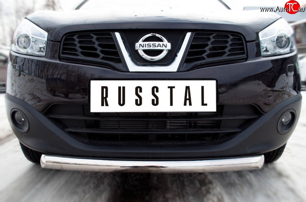 14 449 р. Одинарная защита переднего бампера диаметром 63 мм Russtal Nissan Qashqai +2 1 J10 рестайлинг (2010-2014)  с доставкой в г. Санкт‑Петербург