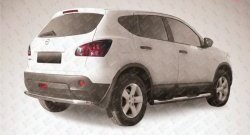 9 449 р. Защита заднего бампера из трубы диаметром 57 мм Slitkoff  Nissan Qashqai +2  1 (2010-2014) J10 рестайлинг (Нержавейка, Полированная)  с доставкой в г. Санкт‑Петербург. Увеличить фотографию 1