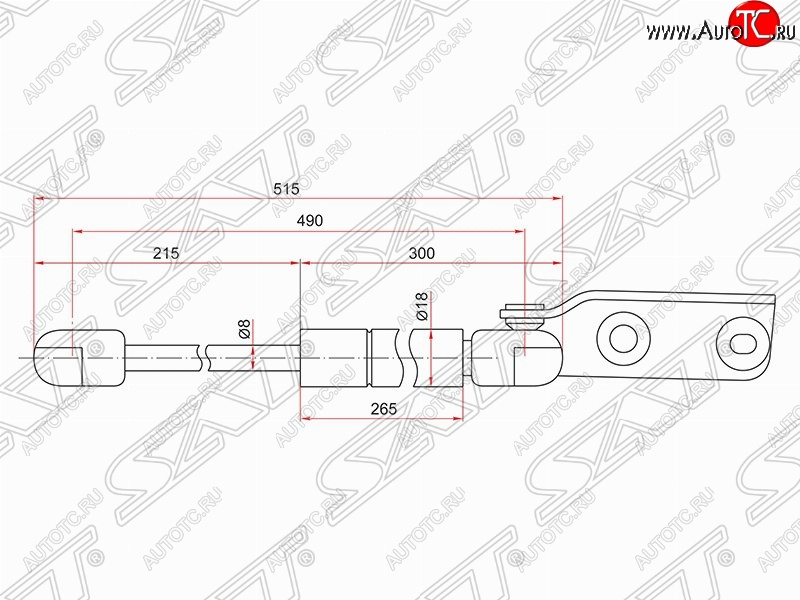 999 р. Правый газовый упор крышки багажника SAT Nissan Wingroad 2 Y11 дорестайлинг универсал (1999-2001)  с доставкой в г. Санкт‑Петербург