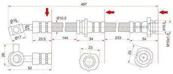 799 р. Тормозной шланг SAT (левый)  Nissan AD  Y11 - Wingroad  2 Y11  с доставкой в г. Санкт‑Петербург. Увеличить фотографию 1