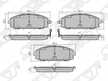 1 549 р. Колодки тормозные SAT (передние)  Nissan Patrol  5 (1997-2010) Y61 дорестайлинг, Y61 1-ый рестайлинг, Y61 2-ой рестайлинг  с доставкой в г. Санкт‑Петербург. Увеличить фотографию 1