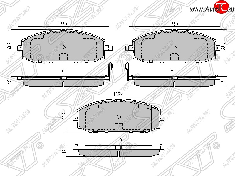 1 549 р. Колодки тормозные SAT (передние)  Nissan Patrol  5 (1997-2010) Y61 дорестайлинг, Y61 1-ый рестайлинг, Y61 2-ой рестайлинг  с доставкой в г. Санкт‑Петербург