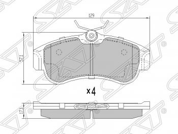 Колодки тормозные SAT (передние) Nissan Almera седан N16 дорестайлинг (2000-2003)