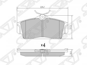 Колодки тормозные SAT (передние)  Almera  седан, Bluebird Sylphy  седан