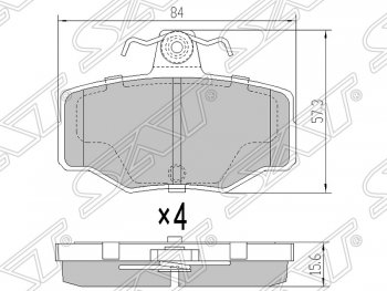 829 р. Колодки тормозные SAT (задние) Nissan Almera седан N16 дорестайлинг (2000-2003)  с доставкой в г. Санкт‑Петербург. Увеличить фотографию 1