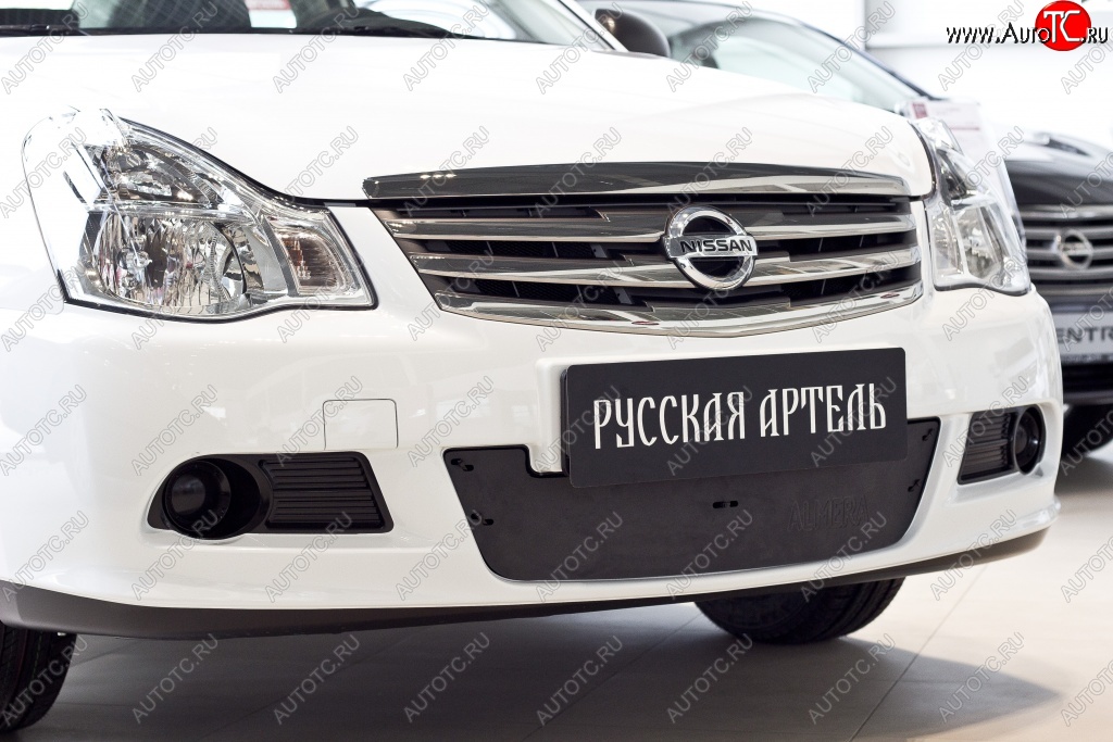 859 р. Зимняя заглушка решетки переднего бампера РА  Nissan Almera  седан (2012-2019)  с доставкой в г. Санкт‑Петербург