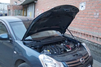 2 969 р. Упор капота MV-Tuning (одинарный) Nissan Almera G15 седан (2012-2019)  с доставкой в г. Санкт‑Петербург. Увеличить фотографию 3