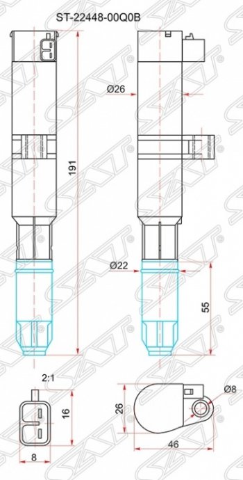 869 р. Катушка зажигания SAT  Nissan Almera  седан (2012-2019) G15  с доставкой в г. Санкт‑Петербург. Увеличить фотографию 1