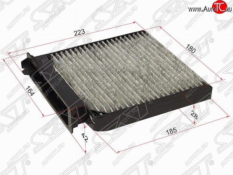 299 р. Фильтр салонный SAT (угольный, 223/185х180/164х42/28 mm)  Nissan Almera (седан), Micra (K12), Note (1), Terrano (D10), Renault Clio (CB,  BB,  KR,  CR,  BR), Duster (HS), Logan (1), Sandero ((BS)), Sandero Stepway ((BS)), Symbol (седан), Twingo (2)  с доставкой в г. Санкт‑Петербург