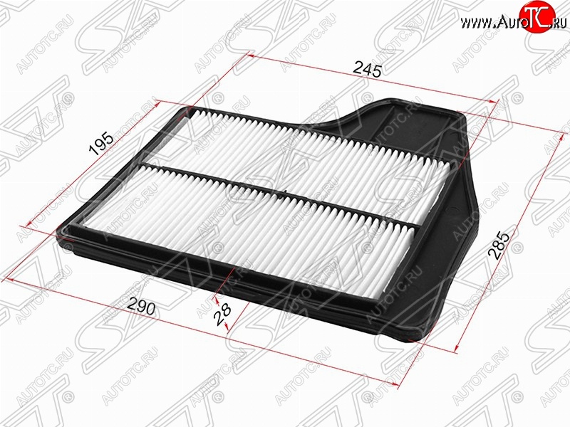 399 р. Фильтр воздушный двигателя SAT (290х285х28 mm)  Nissan Altima  седан - Teana  3 L33  с доставкой в г. Санкт‑Петербург