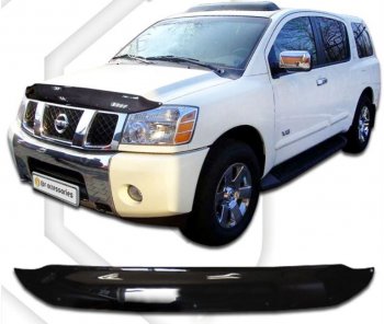 1 989 р. Дефлектор капота CA-Plastic  Nissan Armada (2003-2007) (Classic черный, Без надписи)  с доставкой в г. Санкт‑Петербург. Увеличить фотографию 1