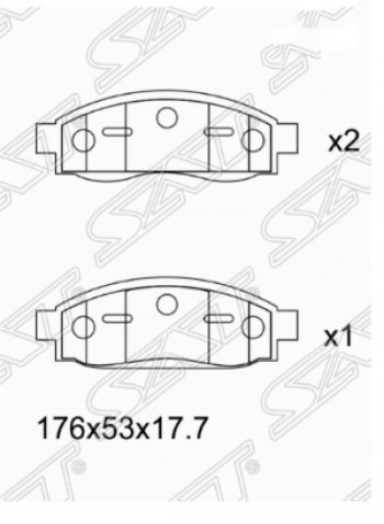 1 489 р. Комплект передних тормозных колодок SAT  INFINITI QX56  JA60 (2004-2010), Nissan Armada (2003-2007)  с доставкой в г. Санкт‑Петербург. Увеличить фотографию 1