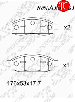 1 489 р. Комплект передних тормозных колодок SAT  INFINITI QX56  JA60 (2004-2010), Nissan Armada (2003-2007)  с доставкой в г. Санкт‑Петербург