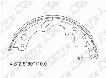 3 499 р. Комплект задних тормозных колодок SAT  Nissan Atlas  F23 (1992-2007) правый руль рестайлинг  с доставкой в г. Санкт‑Петербург. Увеличить фотографию 1