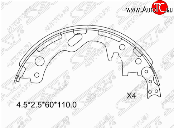 3 499 р. Комплект задних тормозных колодок SAT Nissan Atlas F23 правый руль рестайлинг (1992-2007)  с доставкой в г. Санкт‑Петербург