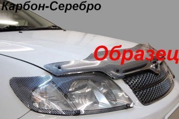 2 299 р. Дефлектор капота CA-Plastiс  Nissan Avenir (1999-2005) (Шелкография карбон-серебро)  с доставкой в г. Санкт‑Петербург. Увеличить фотографию 2