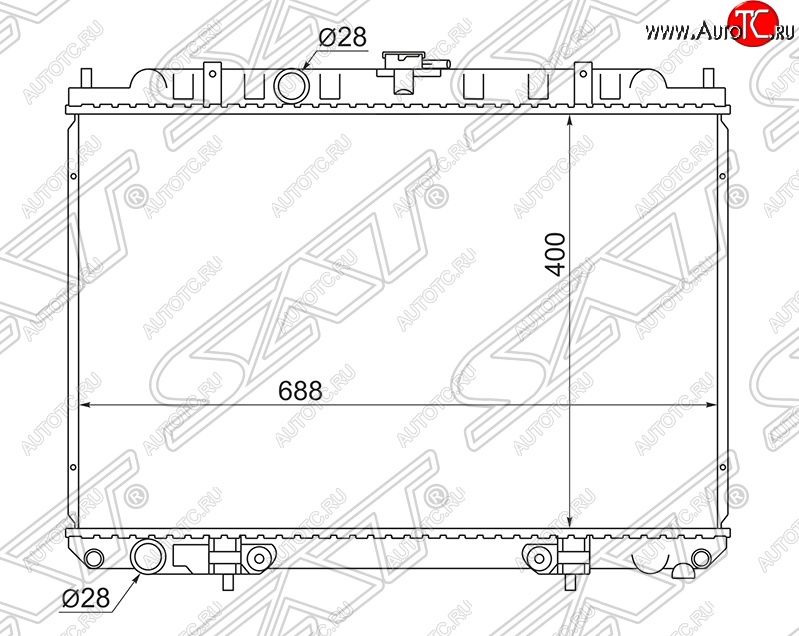 6 449 р. Радиатор двигателя (трубчатый, QG18EM, МКПП/АКПП) SAT  Nissan Avenir - Tino  с доставкой в г. Санкт‑Петербург