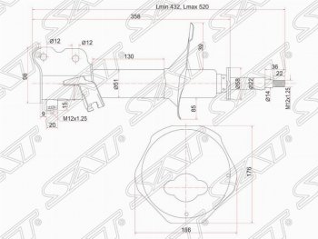 4 099 р. Правый амортизатор передний SAT  Nissan Avenir - Expert  с доставкой в г. Санкт‑Петербург. Увеличить фотографию 1