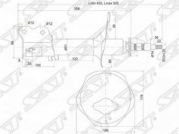 4 099 р. Левый амортизатор передний SAT  Nissan Avenir - Expert  с доставкой в г. Санкт‑Петербург. Увеличить фотографию 1