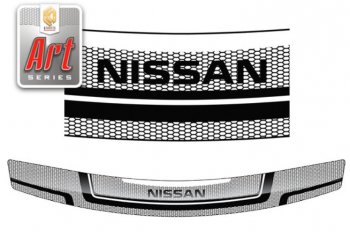 2 099 р. Дефлектор капота CA-Plastiс  Nissan Bassara (1999-2003) (Серия Art графит)  с доставкой в г. Санкт‑Петербург. Увеличить фотографию 1