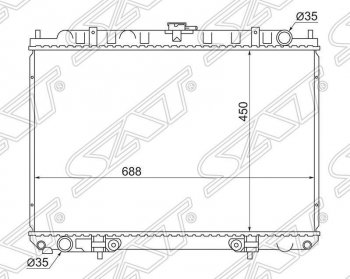 Радиатор двигателя (трубчатый, МКПП/АКПП) SAT Nissan Bassara (1999-2003)