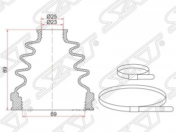 419 р. Пыльник ШРУСа (внутренний) SAT  Nissan Bluebird Sylphy  седан - X-trail  1 T30  с доставкой в г. Санкт‑Петербург. Увеличить фотографию 1