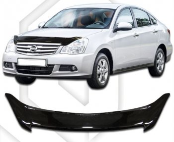 2 079 р. Дефлектор капота CA-Plastic Nissan Bluebird Sylphy седан G11 (2005-2012) (Classic черный, Без надписи)  с доставкой в г. Санкт‑Петербург. Увеличить фотографию 1