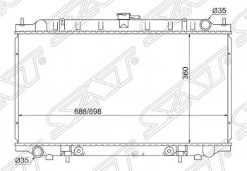 Радиатор двигателя (пластинчатый, МКПП/АКПП) SAT Nissan Bluebird седан U14 дорестайлинг (1996-1998)