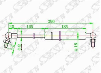 699 р. Газовый упор капота SAT  Nissan Cefiro  A32 - Maxima  4  с доставкой в г. Санкт‑Петербург. Увеличить фотографию 1