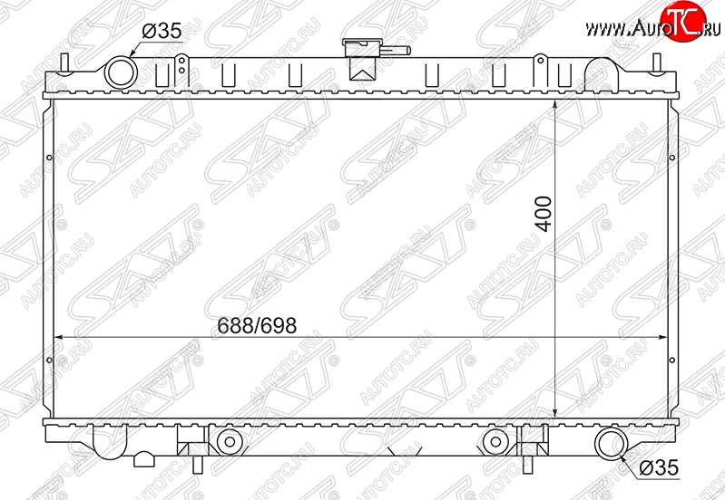 6 749 р. Радиатор двигателя (пластинчатый, 2.0-3.5, МКПП/АКПП) SAT Nissan Cefiro A32 (1994-1998)  с доставкой в г. Санкт‑Петербург