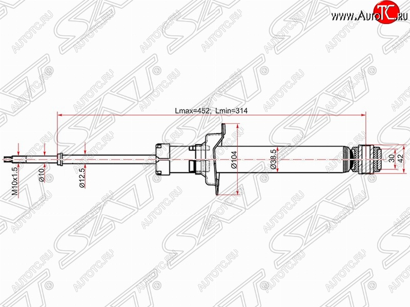 2 589 р. Амортизатор задний SAT (установка на левую или правую сторону)  Nissan Cefiro  A32 - Maxima  4  с доставкой в г. Санкт‑Петербург