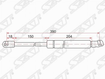 629 р. Газовый упор капота SAT  Nissan Cefiro  A33 - Maxima  A33  с доставкой в г. Санкт‑Петербург. Увеличить фотографию 1