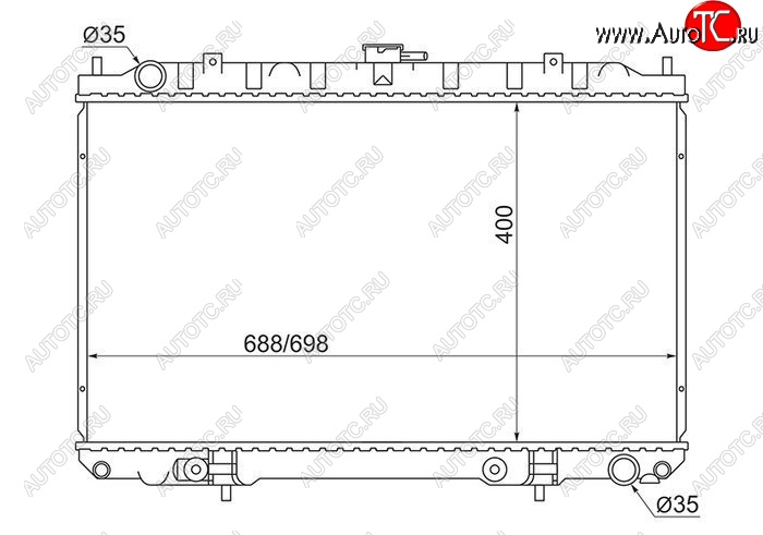 5 899 р. Радиатор двигателя (пластинчатый, 2.0/3.0, МКПП/АКПП) SAT Nissan Maxima A33 дорестайлинг (2000-2003)  с доставкой в г. Санкт‑Петербург