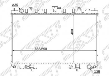 5 199 р. Радиатор двигателя (трубчатый, 2.0/3.0, МКПП/АКПП) SAT Nissan Maxima A33 дорестайлинг (2000-2003)  с доставкой в г. Санкт‑Петербург. Увеличить фотографию 1