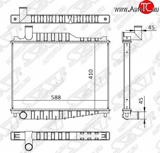 11 549 р. Радиатор двигателя (пластинчатый, МКПП) SAT Nissan Condor (1990-2005)  с доставкой в г. Санкт‑Петербург