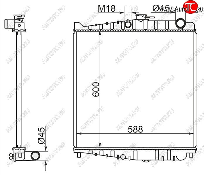 12 949 р. Радиатор двигателя (пластинчатый, FE6E, МКПП) SAT Nissan Condor (1990-2005)  с доставкой в г. Санкт‑Петербург