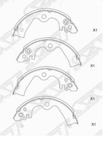 1 329 р. Комплект задних тормозных колодок SAT Nissan Cube 3 (2008-2024)  с доставкой в г. Санкт‑Петербург. Увеличить фотографию 1