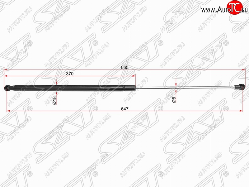 679 р. Газовый упор крышки багажника SAT  Nissan Juke  1 YF15 (2010-2020) дорестайлинг, рестайлинг  с доставкой в г. Санкт‑Петербург