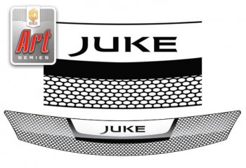 1 899 р. Дефлектор капота CA-Plastiс  Nissan Juke  1 YF15 (2010-2020) (Серия Art черная)  с доставкой в г. Санкт‑Петербург. Увеличить фотографию 1