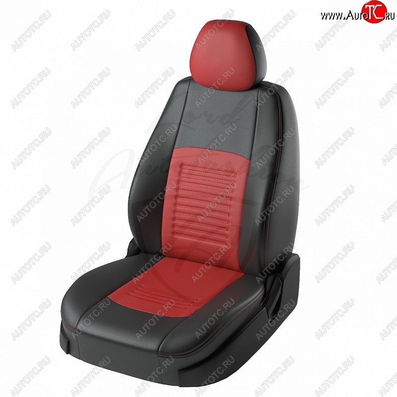 7 399 р. Чехлы для сидений (F15) Lord Autofashion Турин (экокожа)  Nissan Juke  1 YF15 (2010-2014) дорестайлинг (Чёрный, вставка красная)  с доставкой в г. Санкт‑Петербург