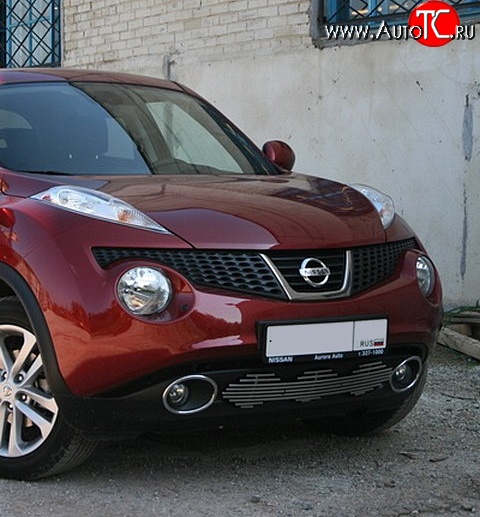 5 246 р. Декоративная вставка воздухозаборника Souz-96 нержавеющая сталь Nissan Juke 1 YF15 дорестайлинг (2010-2014) (Хром 16 мм)  с доставкой в г. Санкт‑Петербург