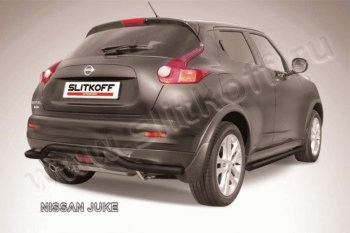 6 999 р. Защита заднего бампера из трубы d57 Slitkoff (волна)  Nissan Juke  1 YF15 (2010-2014) дорестайлинг (Цвет: серебристый)  с доставкой в г. Санкт‑Петербург. Увеличить фотографию 1