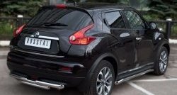 15 549 р. Защита заднего бампера (Ø63 и 42 мм, нержавейка) SLITKOFF Nissan Juke 1 YF15 дорестайлинг (2010-2014)  с доставкой в г. Санкт‑Петербург. Увеличить фотографию 4