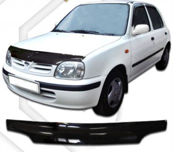 1 799 р. Дефлектор капота CA-Plastic  Nissan Micra  2 (1992-2003) (Classic черный, Без надписи)  с доставкой в г. Санкт‑Петербург. Увеличить фотографию 1