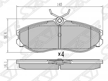 1 279 р. Колодки тормозные SAT (задние) Nissan Terrano2 R50 дорестайлинг (1995-1999)  с доставкой в г. Санкт‑Петербург. Увеличить фотографию 1