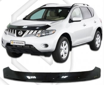 2 699 р. Дефлектор капота CA-Plastic  Nissan Murano  2 Z51 (2008-2016) (Classic черный, Без надписи)  с доставкой в г. Санкт‑Петербург. Увеличить фотографию 1